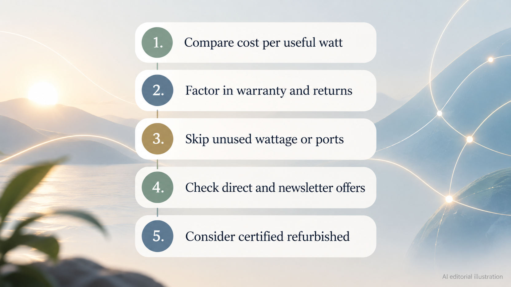 Numbered checklist of the ways the section says a discount turns into real value, without any discount sizes