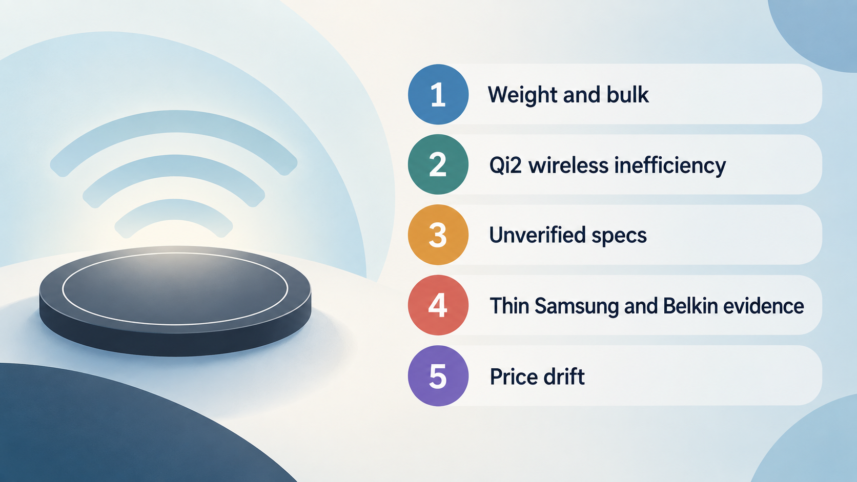 A numbered checklist of the trade-offs to weigh before buying, matching the points the limitations section states